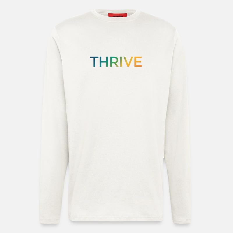Thrive Gradient Schriftzug - Langarmshirt - made by SPREAD  - OFF WHITE