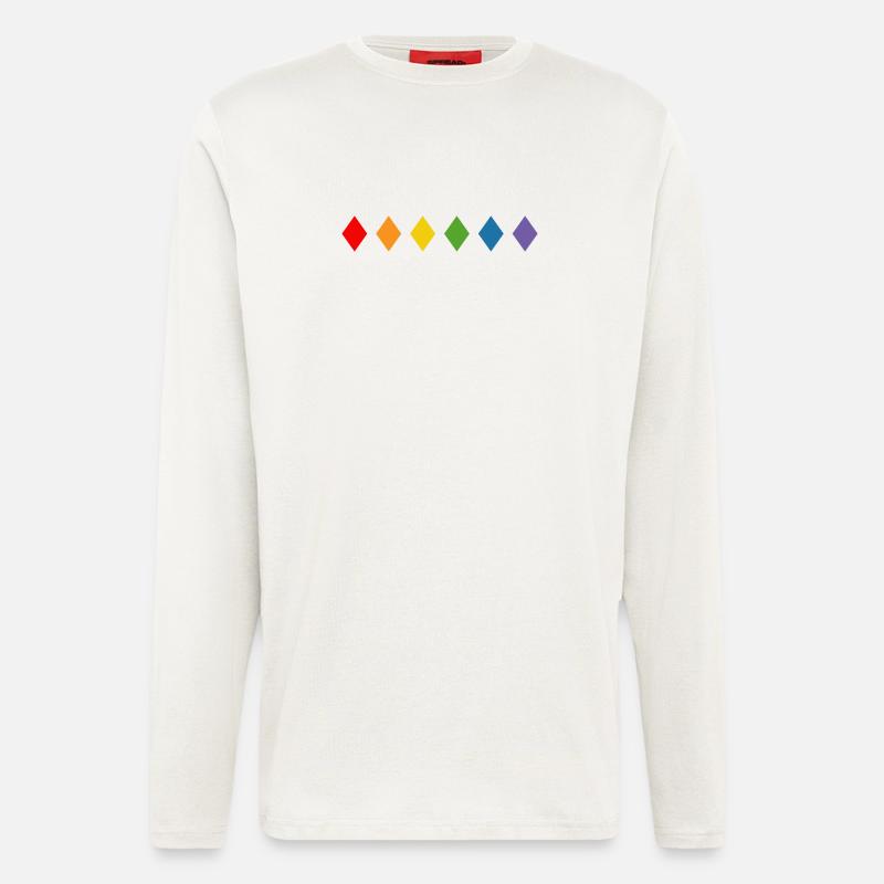 Regenbogen Rhombus - Langarmshirt - made by SPREAD  - OFF WHITE