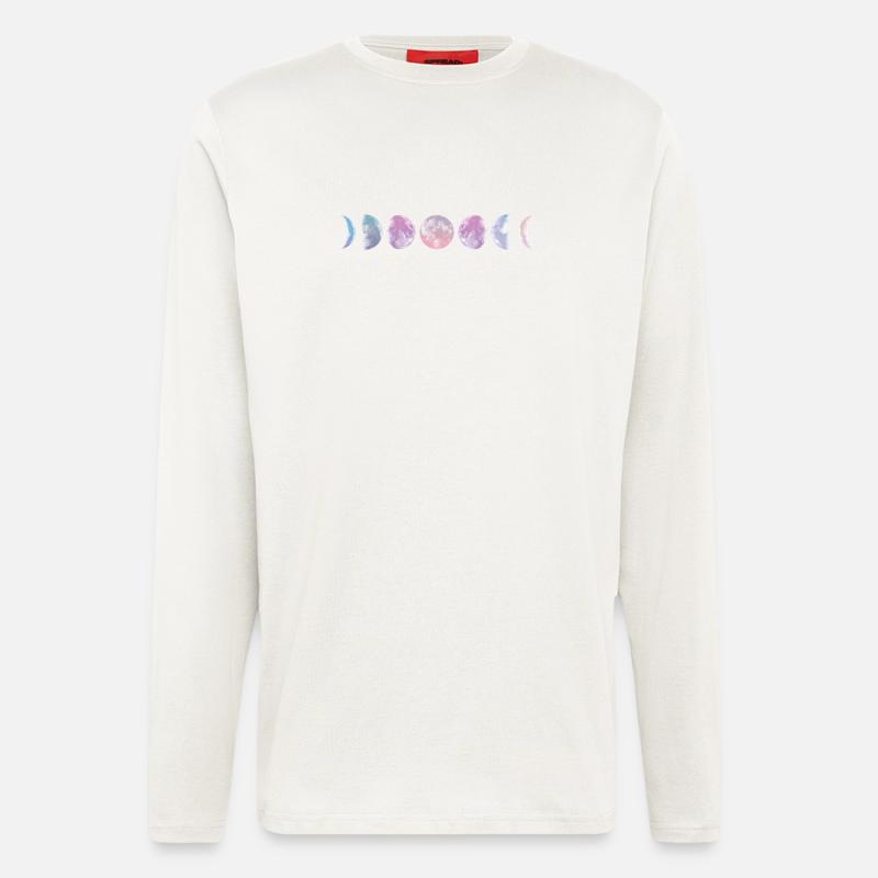 Pastellfarbene Mondphasen - Langarmshirt - made by SPREAD  - OFF WHITE