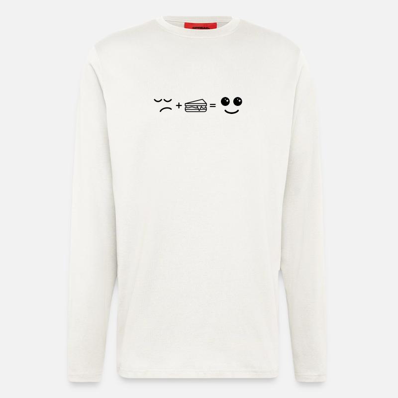 Traurig essen Kuchen Werden Glücklich - Langarmshirt - made by SPREAD - OFF WHITE