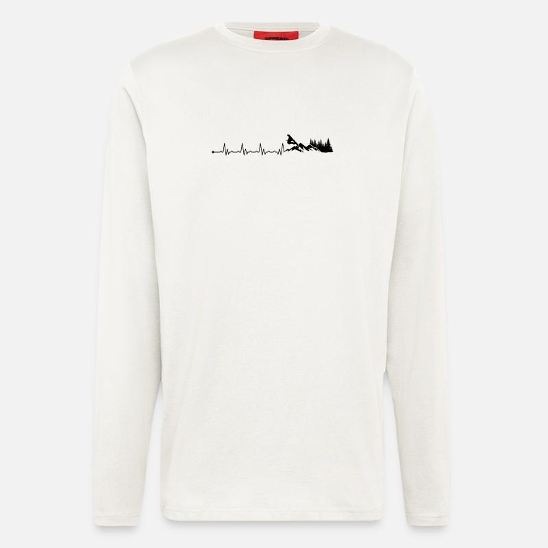 Herzschlag Snowboard - Langarmshirt - made by SPREAD  - OFF WHITE