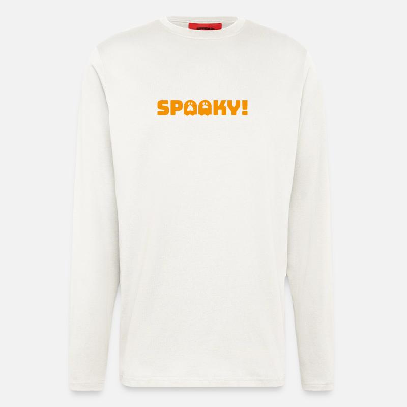 Spooky2_Orange - Langarmshirt - made by SPREAD  - OFF WHITE