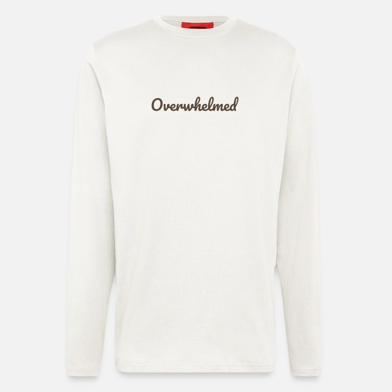 Überwältigt Script-Text in Braun - Langarmshirt - made by SPREAD  - OFF WHITE