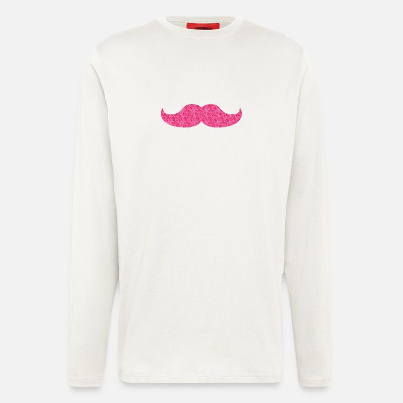 Glitzernder Moustache - Langarmshirt - made by SPREAD  - OFF WHITE