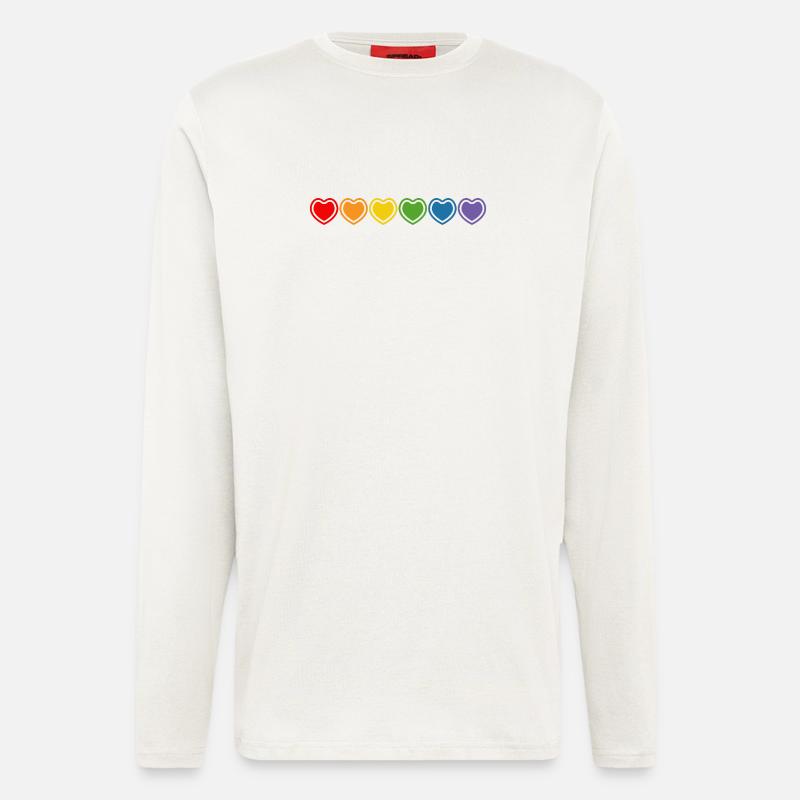 LGBT Regenbogenherzchen - Langarmshirt - made by SPREAD  - OFF WHITE