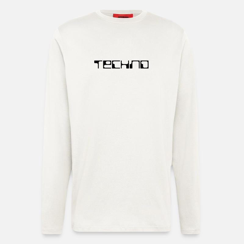 Techno-Bold-Logo-Design - Langarmshirt - made by SPREAD  - OFF WHITE