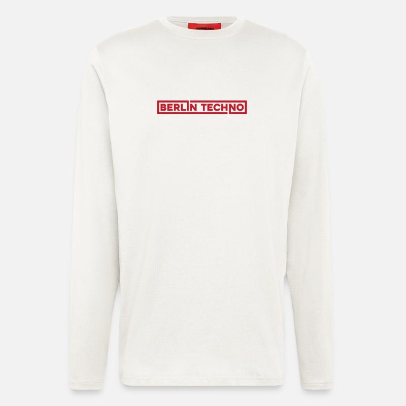Berlin Techno Hard Dark Rave - Langarmshirt - made by SPREAD  - OFF WHITE