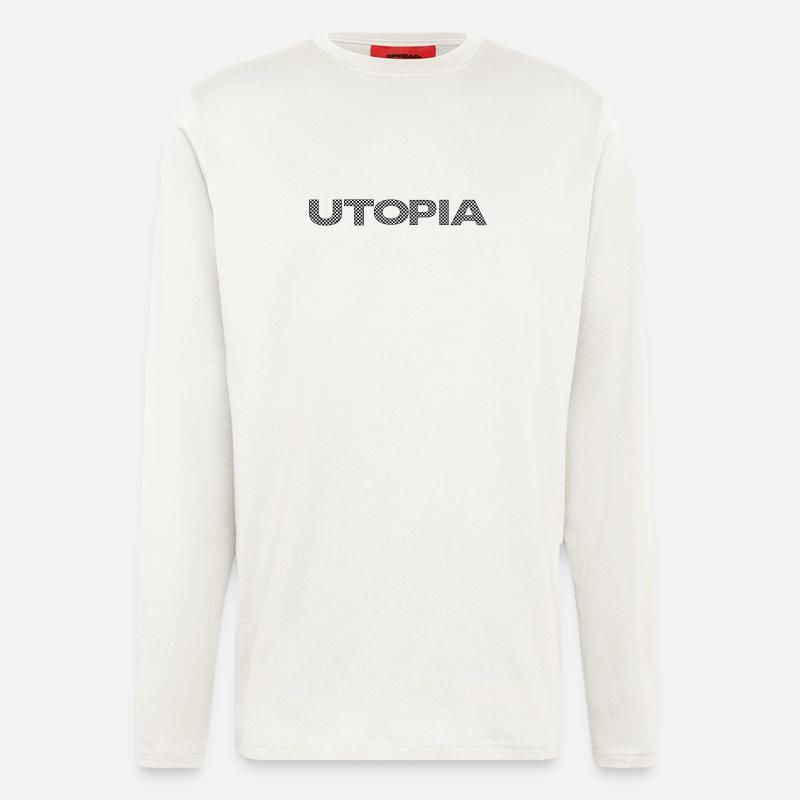 UTOPIA – Checkerboard Statement - Langarmshirt - made by SPREAD  - OFF WHITE
