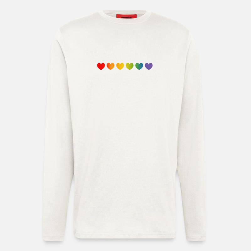 Rainbow Hearts Gradient - Longsleeve - made by SPREAD  - OFF WHITE