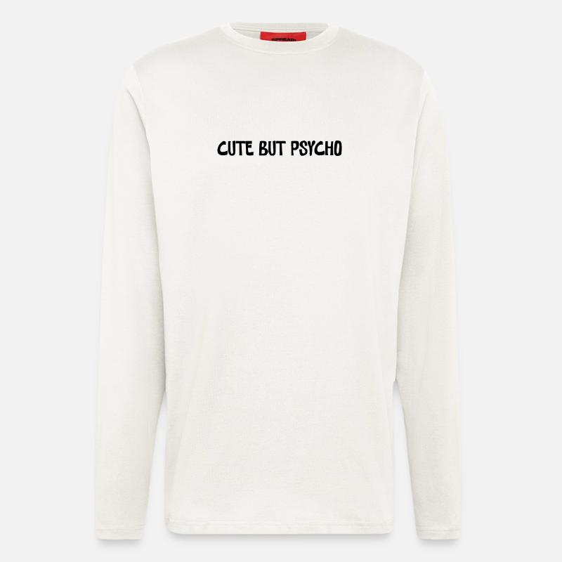 Cute But Psycho Minimal Statement Design - Langarmshirt - made by SPREAD  - OFF WHITE