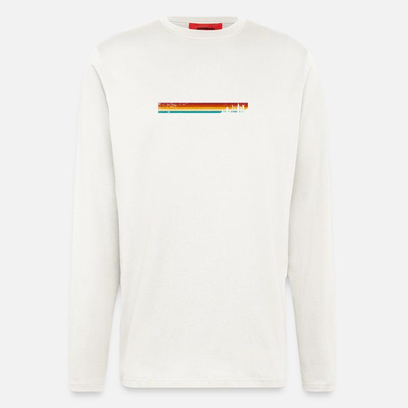 Sunset Stripes Skyline - Langarmshirt - made by SPREAD  - OFF WHITE