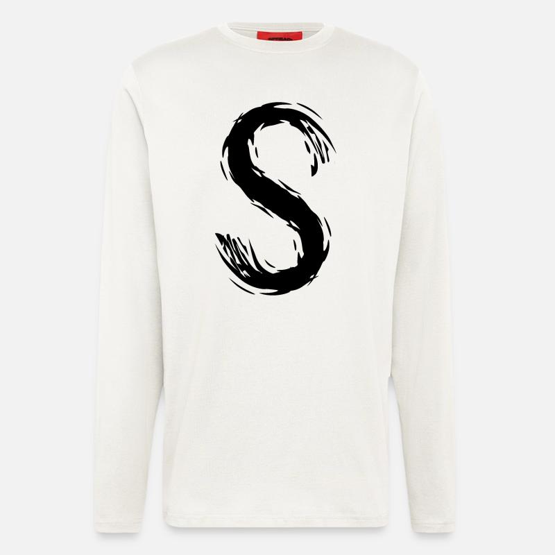 Buchstabe S Schwarz - Langarmshirt - made by SPREAD  - OFF WHITE