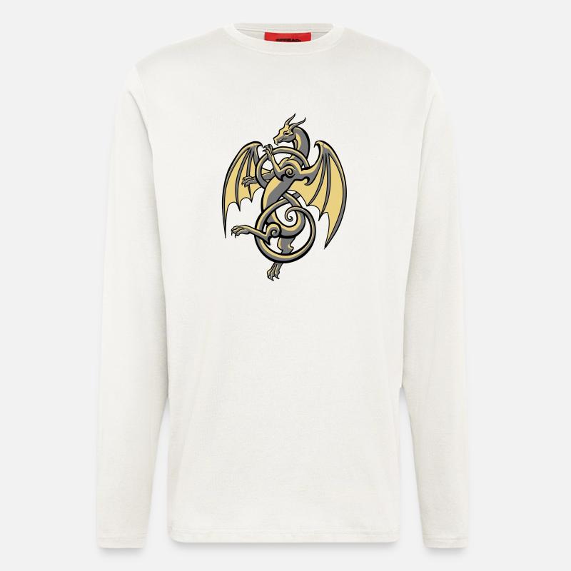 Keltischer Drache - Langarmshirt - made by SPREAD  - OFF WHITE