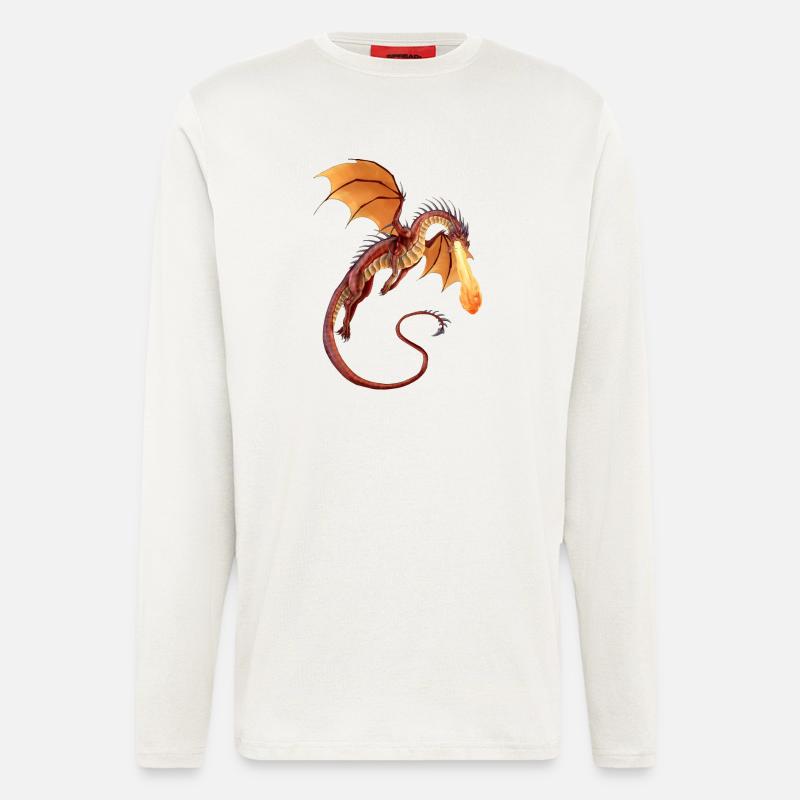Feuerdrache - Langarmshirt - made by SPREAD - OFF WHITE
