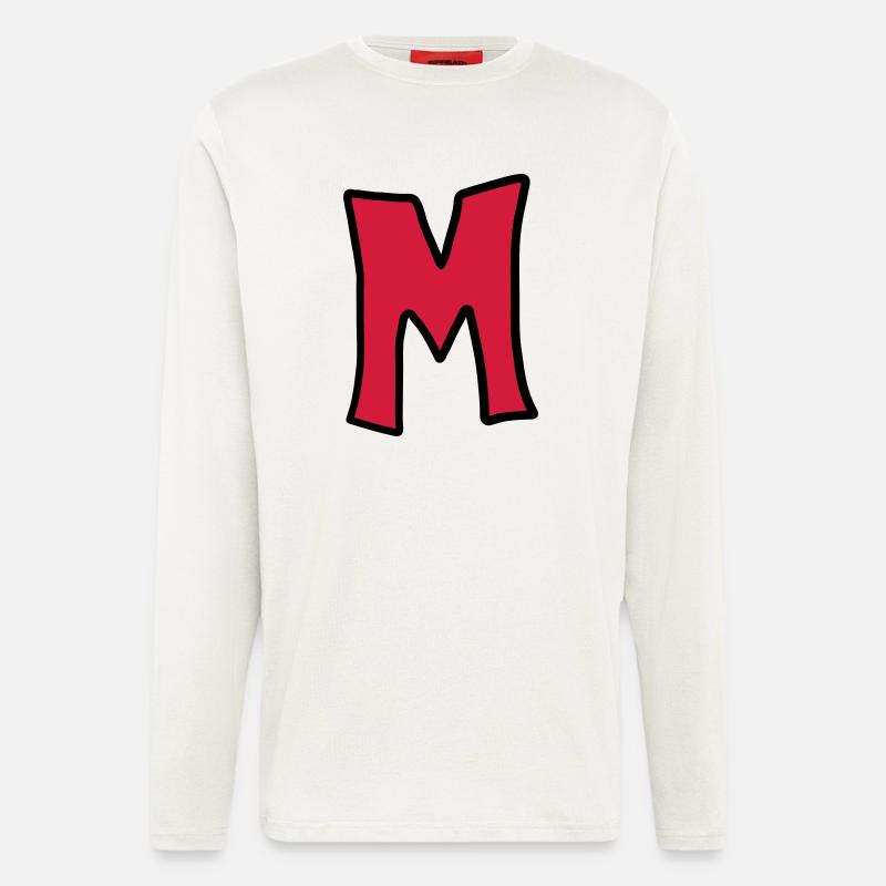 Buchstabe M Comic Cartoon - Langarmshirt - made by SPREAD - OFF WHITE