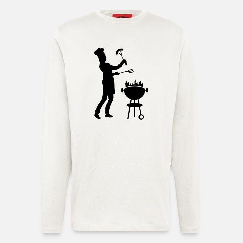 Freizeit - Mann Grill - Langarmshirt - made by SPREAD  - OFF WHITE