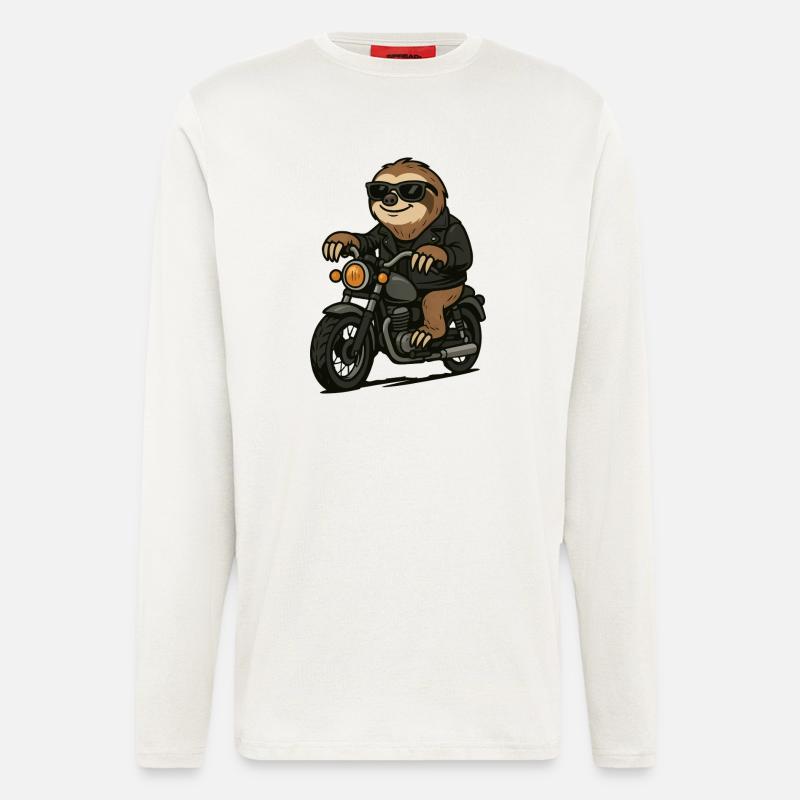 faultier motorrad - Langarmshirt - made by SPREAD  - OFF WHITE
