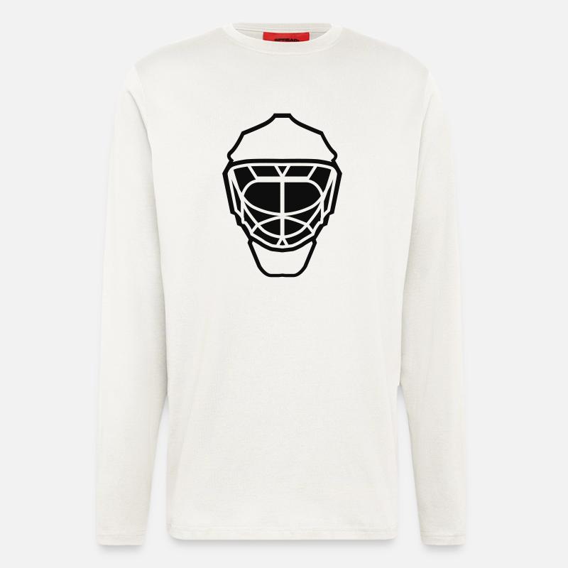 Eishockey Maske neutral einfarbig - Langarmshirt - made by SPREAD  - OFF WHITE