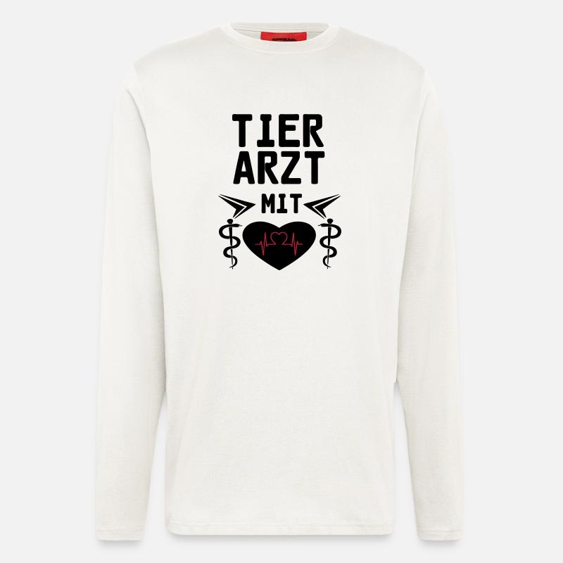 Tierarzt mit Herz Geschenk - Langarmshirt - made by SPREAD  - OFF WHITE