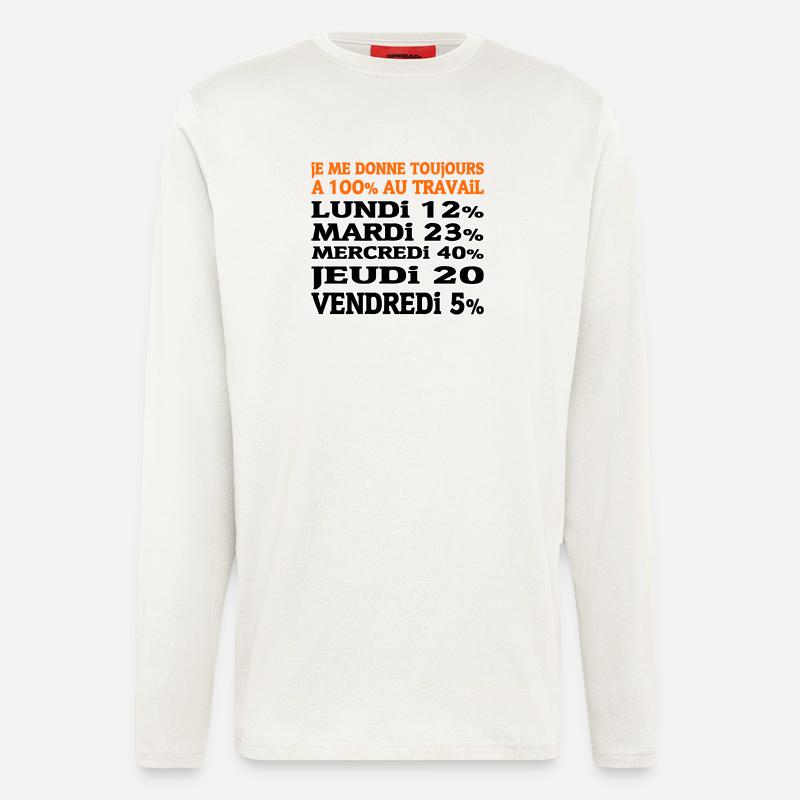 100% at work - Longsleeve - made by SPREAD  - OFF WHITE