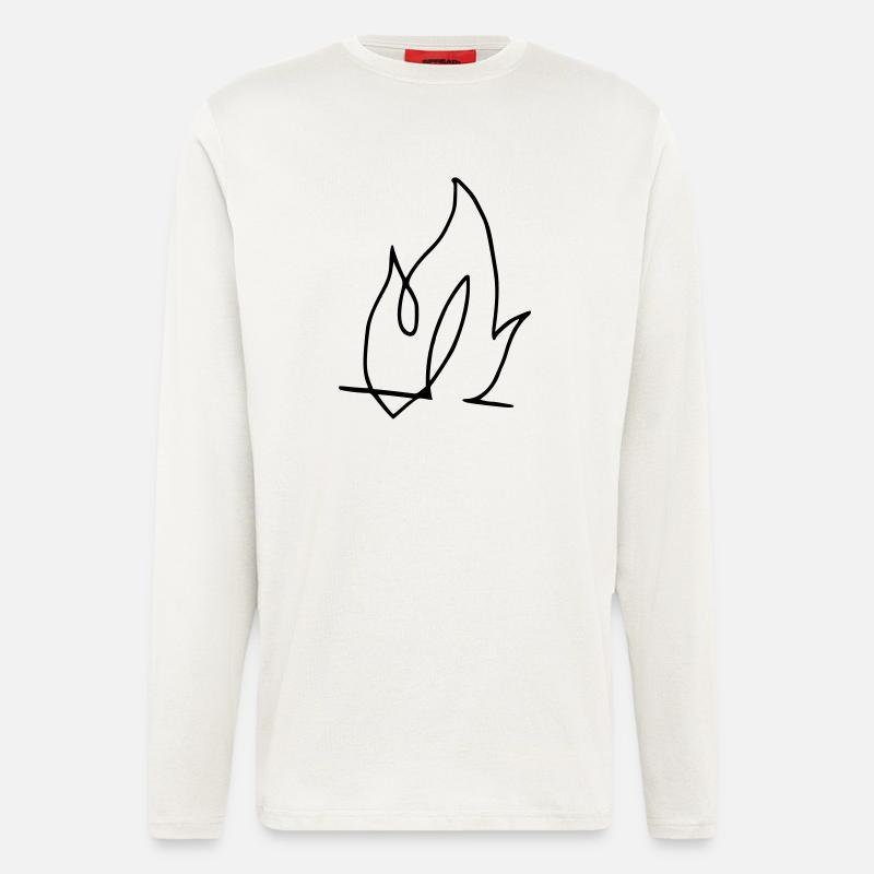 Flamme, Feuer !!! - Langarmshirt - made by SPREAD  - OFF WHITE