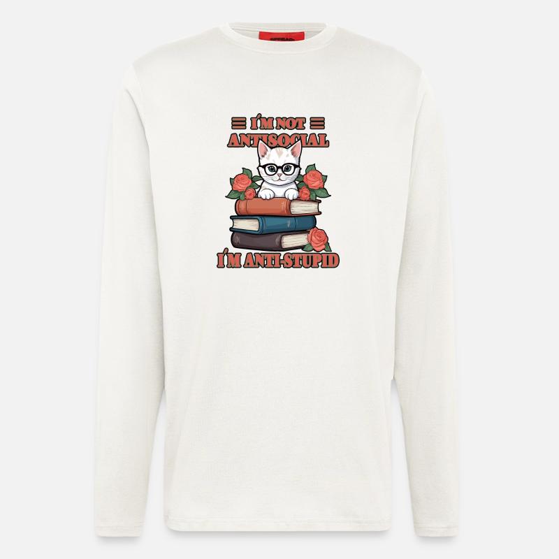 Schlaue Katze - Langarmshirt - made by SPREAD  - OFF WHITE
