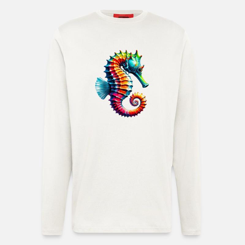 Seepferdchen - Langarmshirt - made by SPREAD  - OFF WHITE