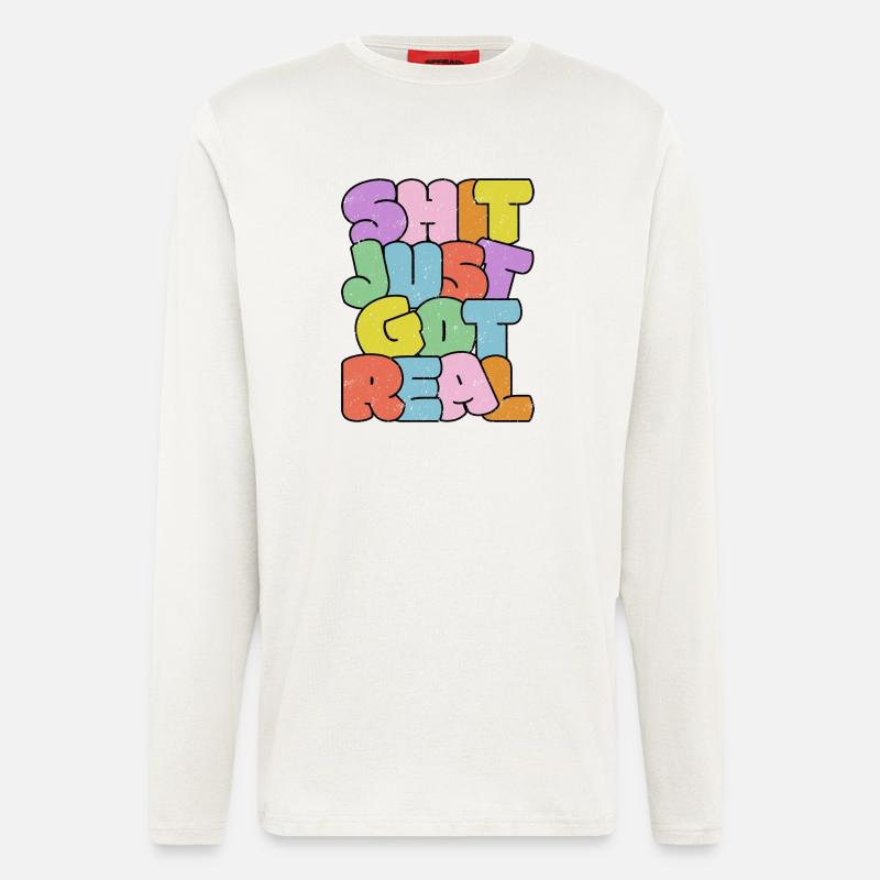 Helles buntes Slang-Typografie-Design - Langarmshirt - made by SPREAD  - OFF WHITE
