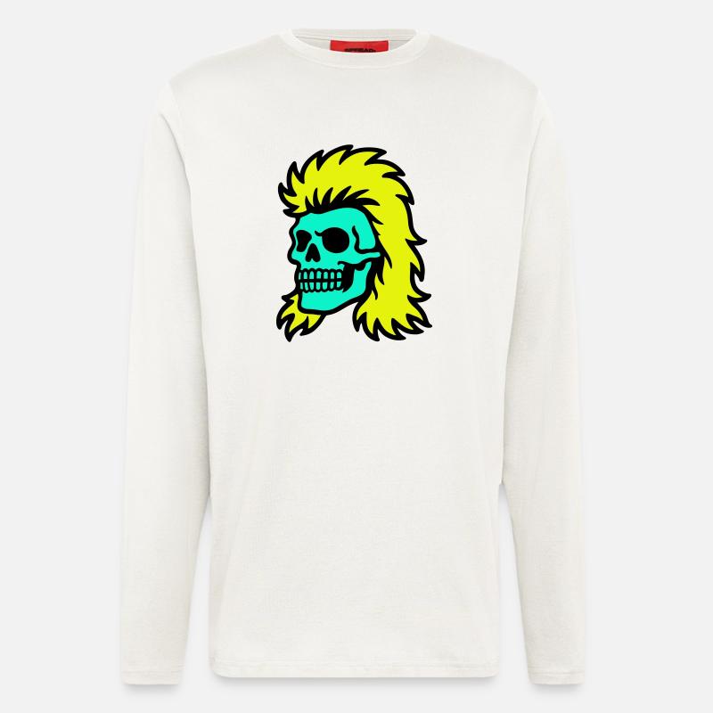 Vokuhila Skull - Langarmshirt - made by SPREAD  - OFF WHITE