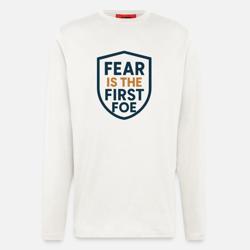 Furcht ist das erste Feindschild-Design - Langarmshirt - made by SPREAD  - OFF WHITE
