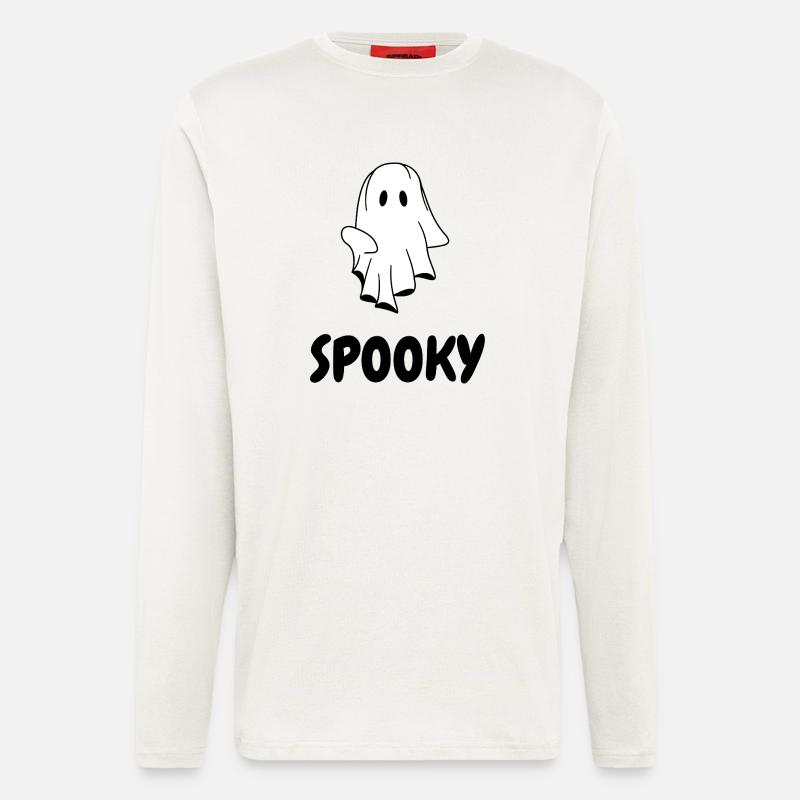 SPOOKY  |  Halloween T-Shirt mit Geist - Langarmshirt - made by SPREAD  - OFF WHITE