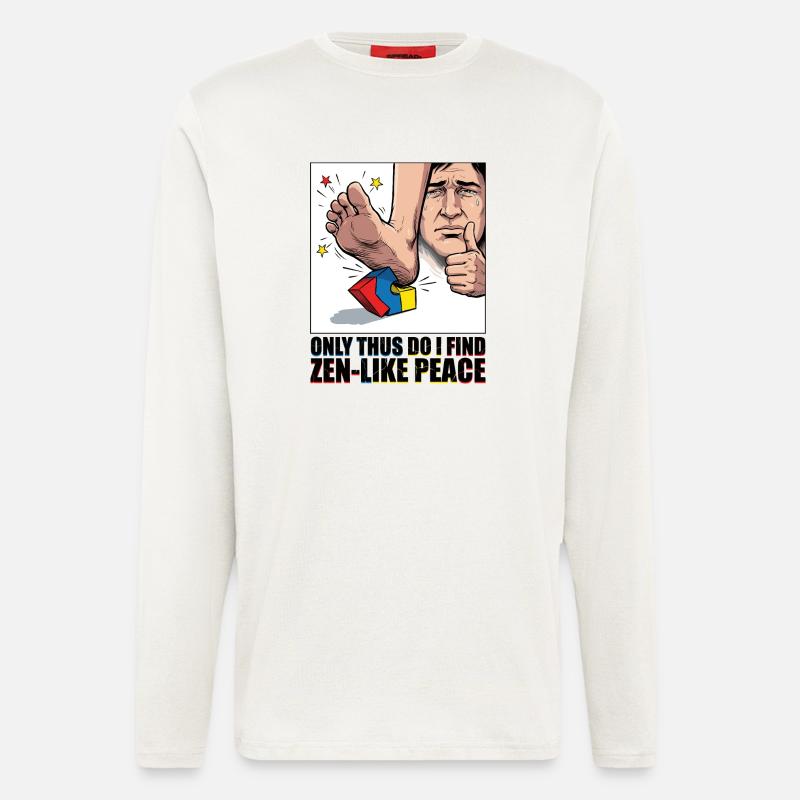 Baustein Schmerz Zen Meme - Langarmshirt - made by SPREAD  - OFF WHITE