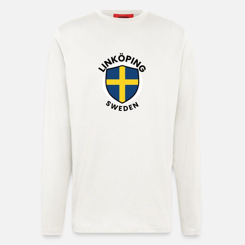 LÄNKÖPING-Schild Schweden - Langarmshirt - made by SPREAD  - OFF WHITE