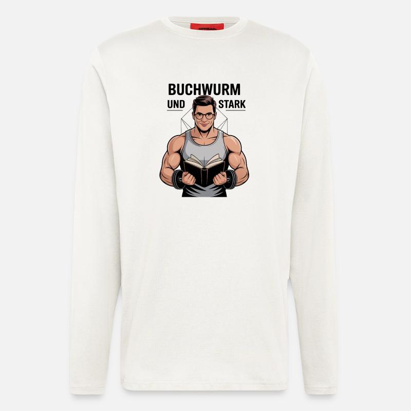 Buchwurm Stark Lesekraft - Langarmshirt - made by SPREAD  - OFF WHITE