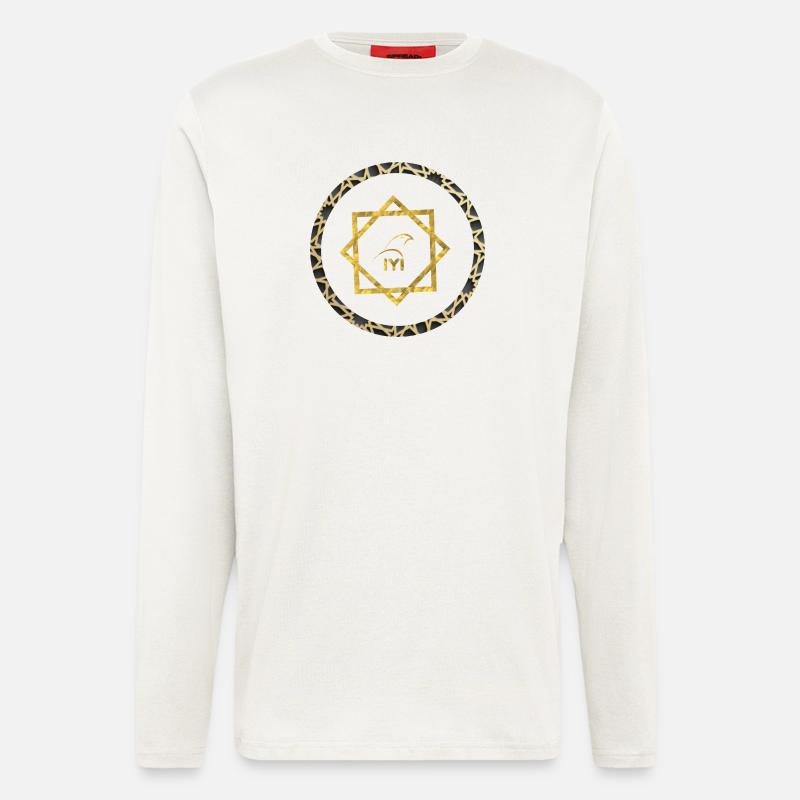 Geometric gold logo with pattern frame - Longsleeve - made by SPREAD  - OFF WHITE