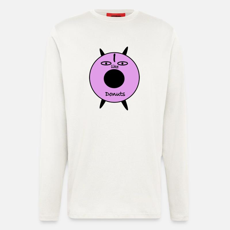 Purple Donut Face Graphic Tee - Langarmshirt - made by SPREAD  - OFF WHITE