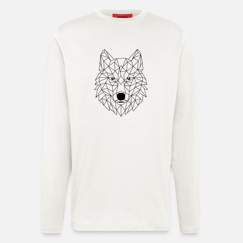 Wolf Polygon - Longsleeve - made by SPREAD  - OFF WHITE