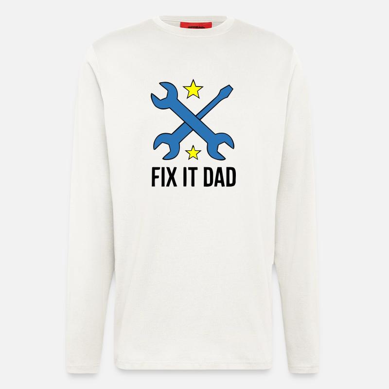 Fix It Dad Werkzeug Wappen - Langarmshirt - made by SPREAD  - OFF WHITE