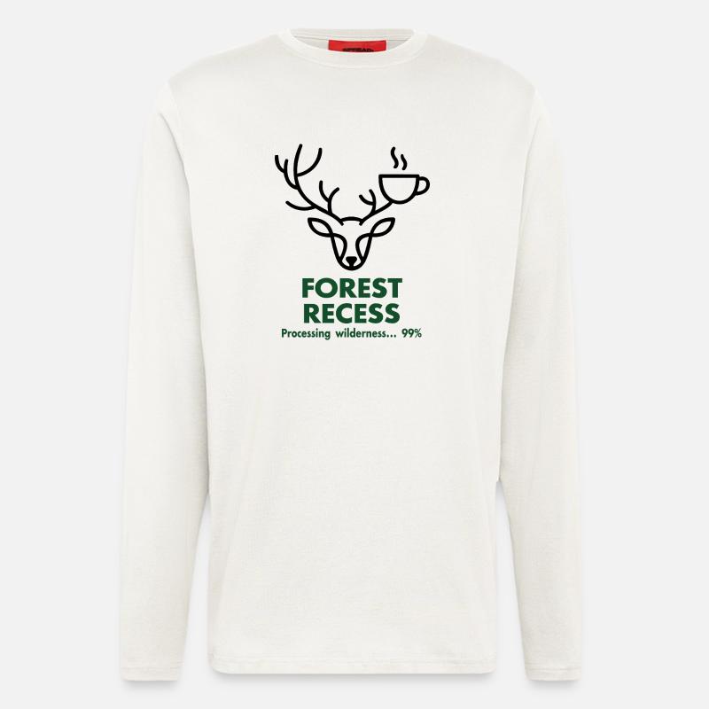 Deer with Cup in Forest - Longsleeve - made by SPREAD - OFF WHITE