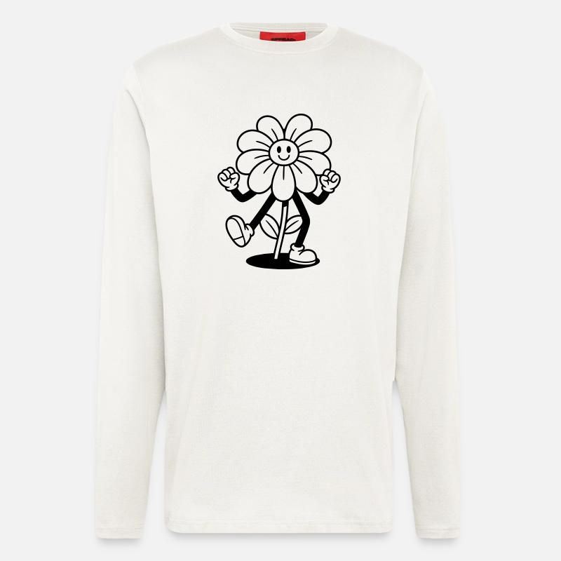 fleur - Manches longues bio décontracté fabriqué en UE - OFF WHITE