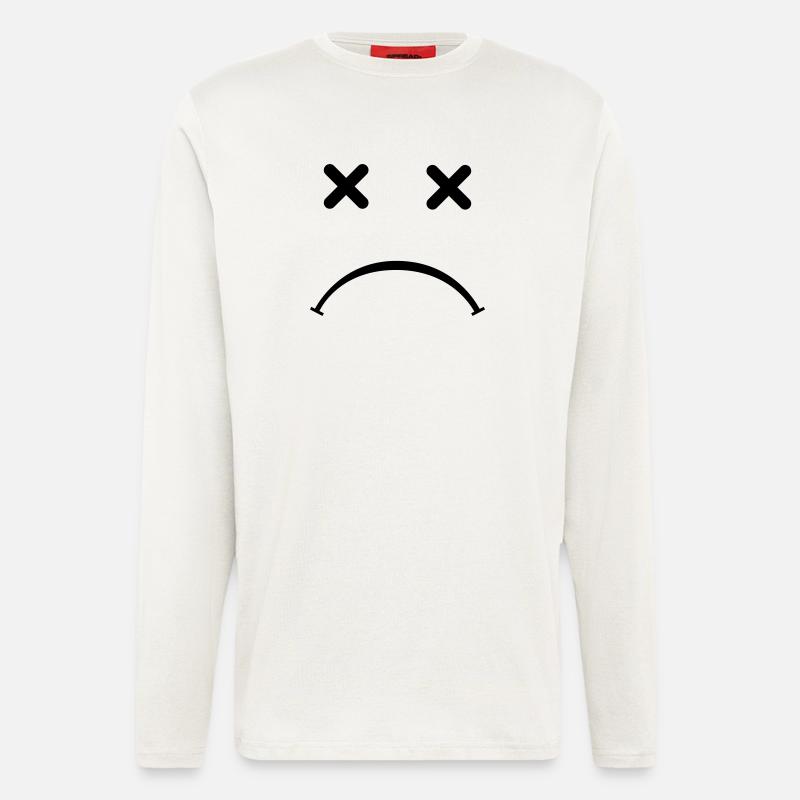 Sad Smiley - After Party - Langarmshirt - made by SPREAD  - OFF WHITE