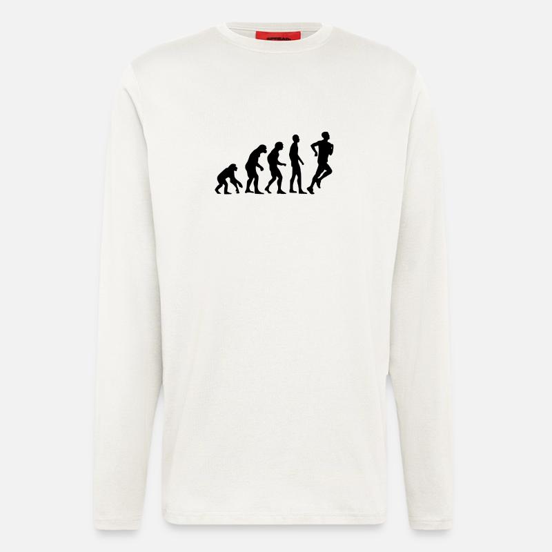 Human Evolution jogging - Longsleeve - made by SPREAD  - OFF WHITE