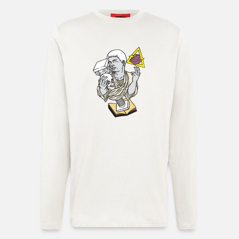 Statue Schädel Siegessäule - Langarmshirt - made by SPREAD  - OFF WHITE