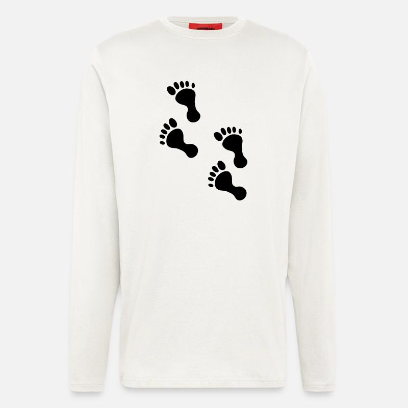 foot steps - Langarmshirt - made by SPREAD  - OFF WHITE
