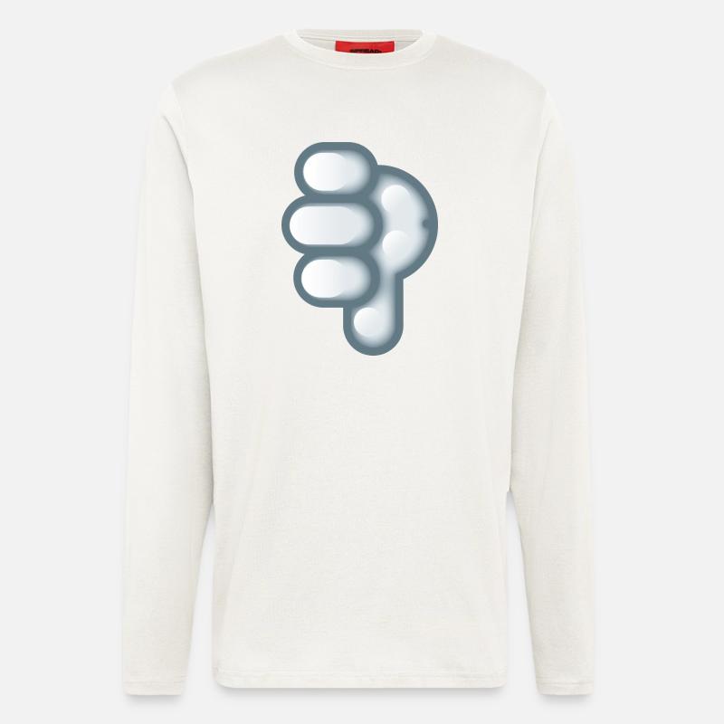 Smiley Hand Signal Down - Langarmshirt - made by SPREAD  - OFF WHITE