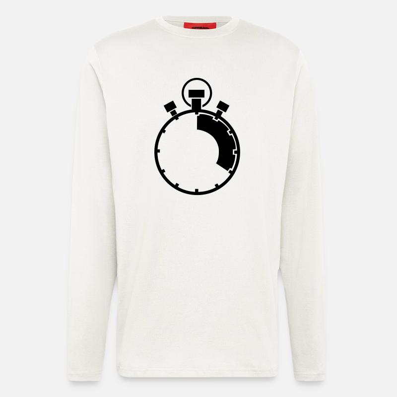 stoppuhr_01 - Langarmshirt - made by SPREAD  - OFF WHITE