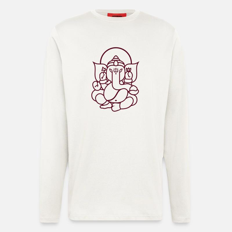 Ganesha Elefant (elephant) No.03 - Longsleeve - made by SPREAD  - OFF WHITE