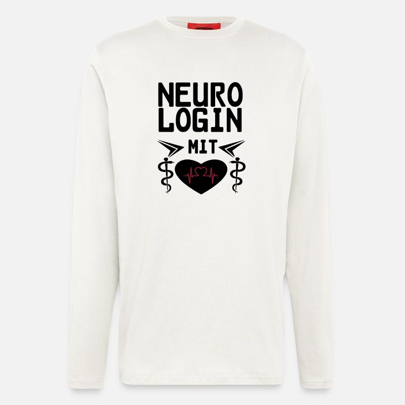Neurologin mit Herz Geschenk - Langarmshirt - made by SPREAD  - OFF WHITE