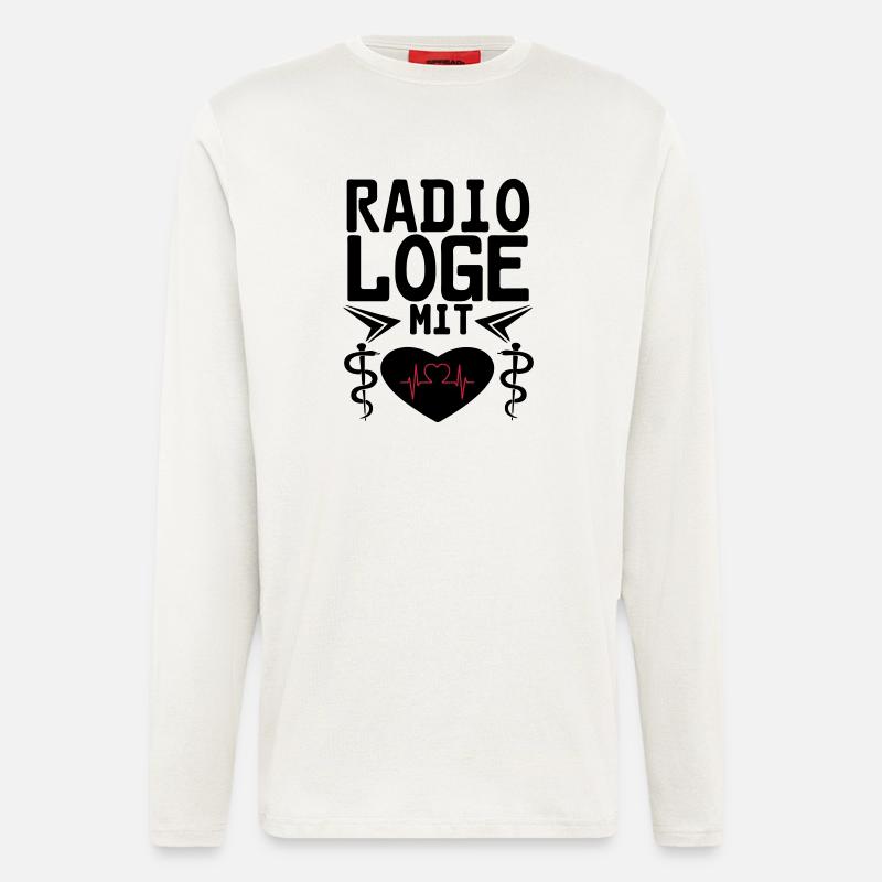 Radiologe mit Herz Geschenk - Langarmshirt - made by SPREAD  - OFF WHITE