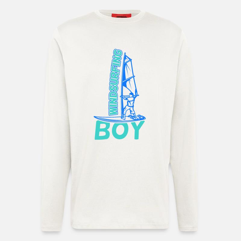 Windsurfer Junge - Langarmshirt - made by SPREAD  - OFF WHITE